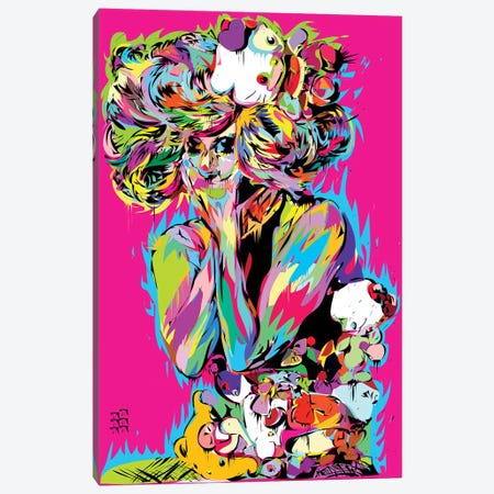 Gaga Kitty Canvas Print #TDR118} by TECHNODROME1 Canvas Wall Art