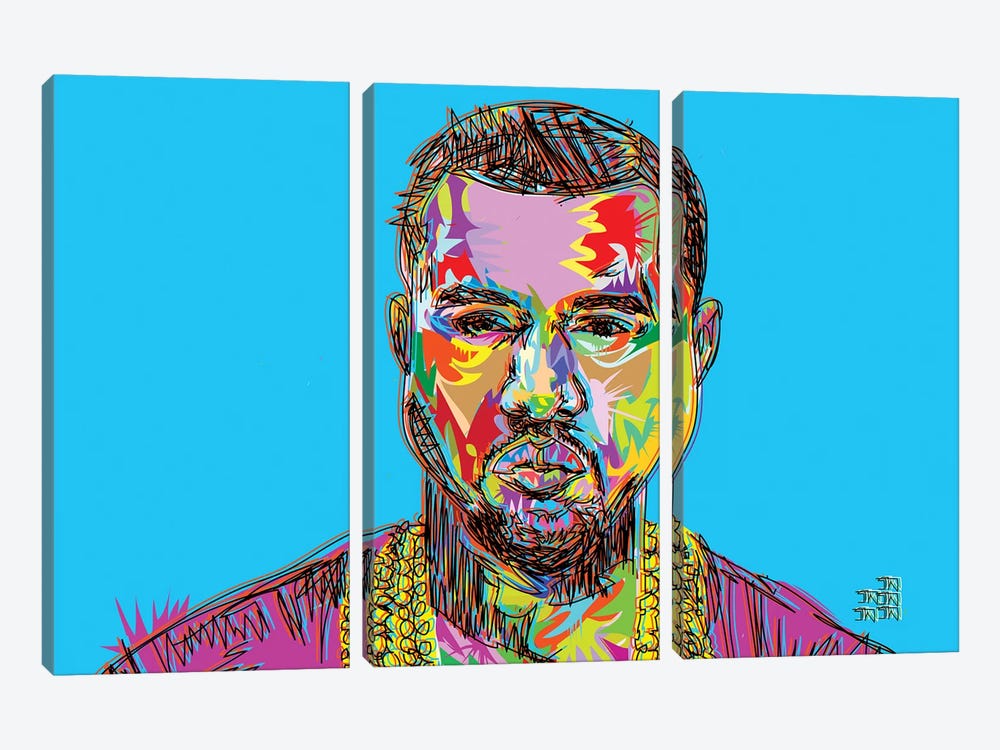 Kanye by TECHNODROME1 3-piece Canvas Art Print