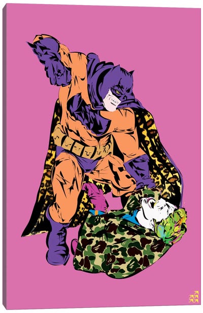 Batman & Joker Canvas Art Print - Comic Book Character Art