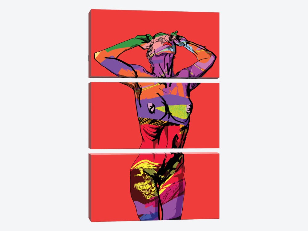 Abstract Figure 1 by TECHNODROME1 3-piece Canvas Wall Art