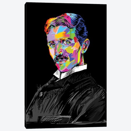 Tesla On Blue Canvas Print #TDR166} by TECHNODROME1 Canvas Art