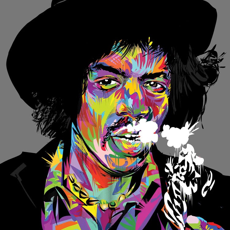 Jimi Hendrix by TECHNODROME1 wall art