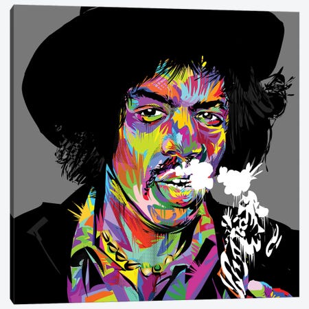 Jimi Hendrix Canvas Print #TDR179} by TECHNODROME1 Canvas Art