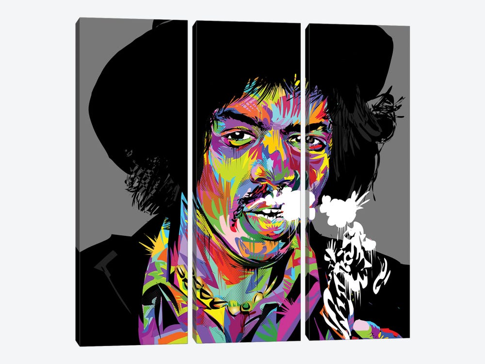 Jimi Hendrix by TECHNODROME1 3-piece Canvas Print