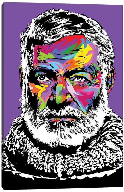 Hemingway Canvas Art Print - Author & Journalist Art