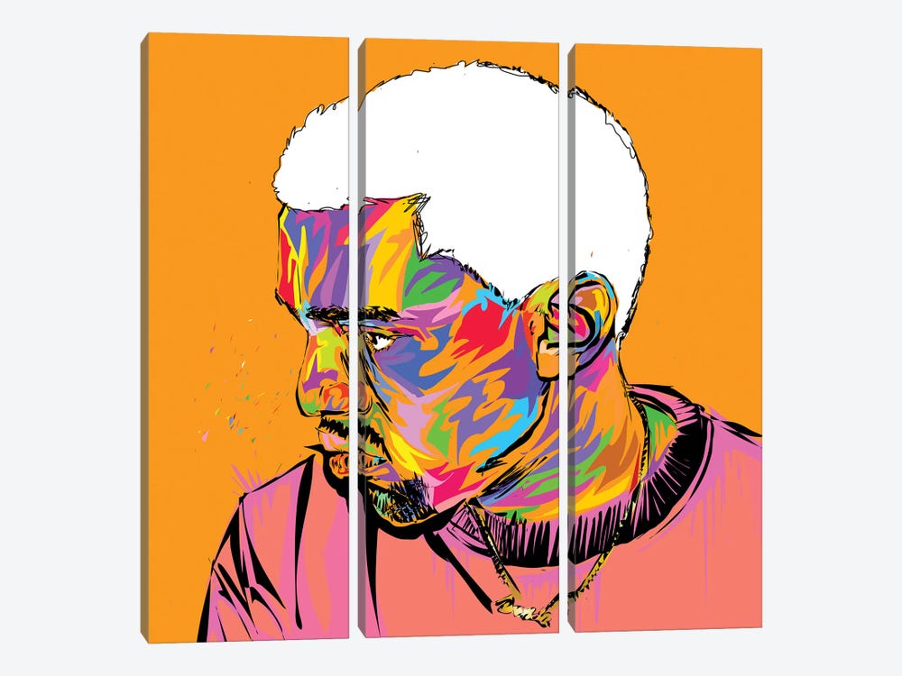 Kanye by TECHNODROME1 3-piece Canvas Art