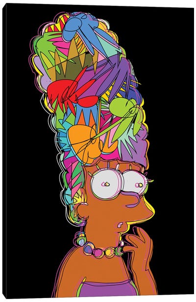 Marge Simpson Canvas Art Print - Animated & Comic Strip Character Art