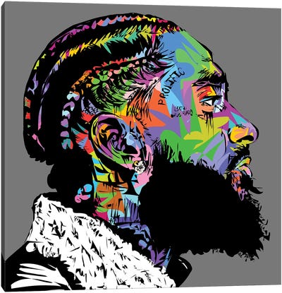 Nipsey Hussle R.I.P. Canvas Art Print - Rap & Hip-Hop Art