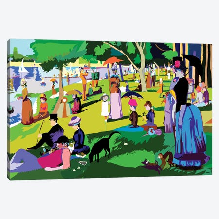 Sunday Afternoon On The Island Of La Grande Jatte By Georges Seurat Canvas Print #TDR287} by TECHNODROME1 Canvas Art Print