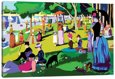 Sunday Afternoon On The Island Of La Grande Jatte By Georges Seurat Canvas Art Print - TECHNODROME1