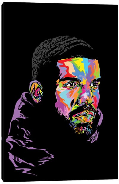 Drake Black 2019 Canvas Art Print - Large Colorful Accents