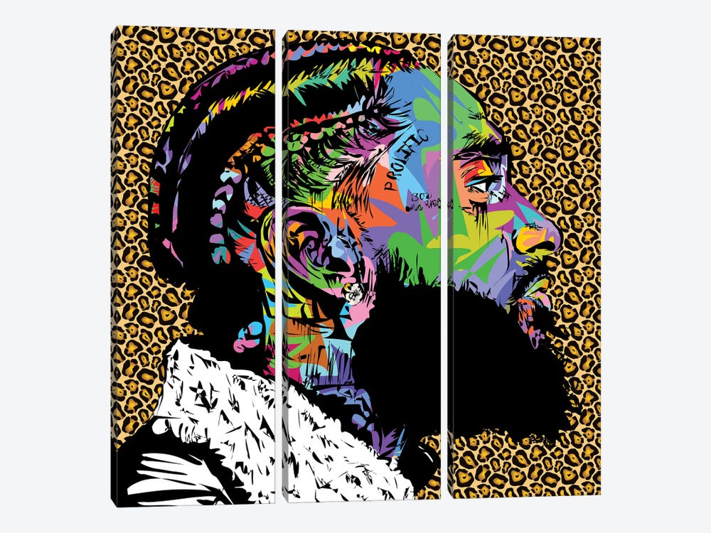 Nipsey Cheetah RIP by TECHNODROME1 3-piece Canvas Art Print