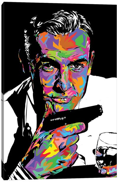 RIP James Bond 2020 Canvas Art Print - Sixties Nostalgia Art