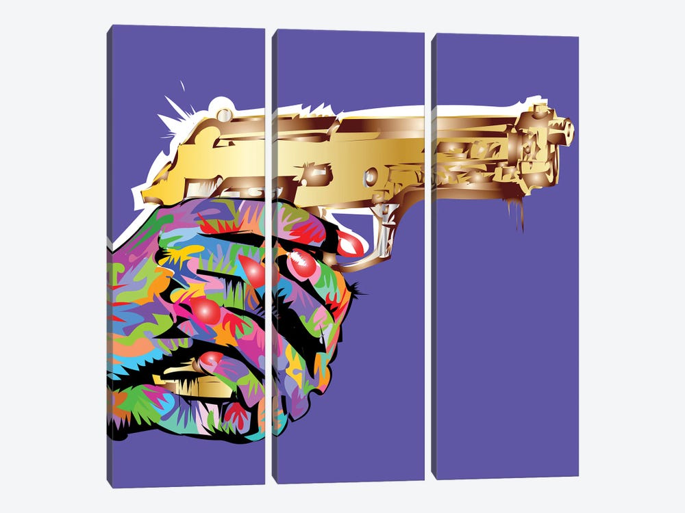 Golden Gun by TECHNODROME1 3-piece Canvas Artwork