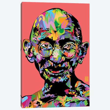 Ghandi 2021 Canvas Print #TDR464} by TECHNODROME1 Art Print