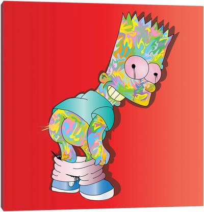 Bart Cheeks Canvas Art Print - Cartoon & Animated TV Show Art