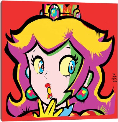 Princess Toadstool Canvas Art Print - Video Game Character Art