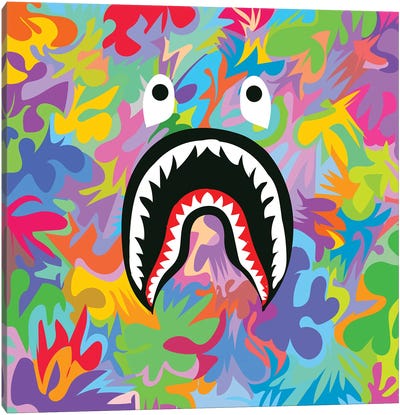 Babe Shark Canvas Art Print - Streetwear