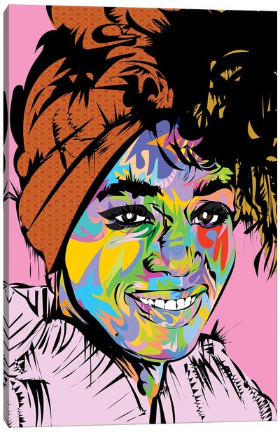 Young Whitney Canvas Art Print - Whitney Houston