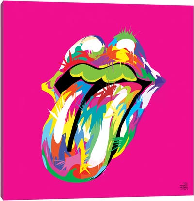 Rolling Mouth Swag Canvas Art Print - TECHNODROME1