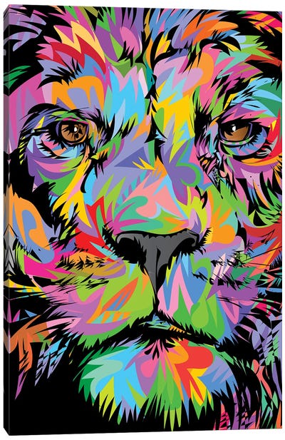 Lion Face 2023 Canvas Art Print - TECHNODROME1