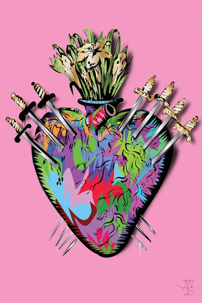 Earls Green - Canvas Prints: Heart Swords by TECHNODROME1