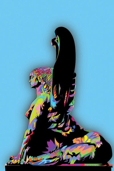 TECHNODROME1 - Acrylic Wall Art: Lady Lion Wings Statue by TECHNODROME1