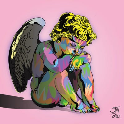 Square - Multi Panel Prints: Angel Sleeping by TECHNODROME1