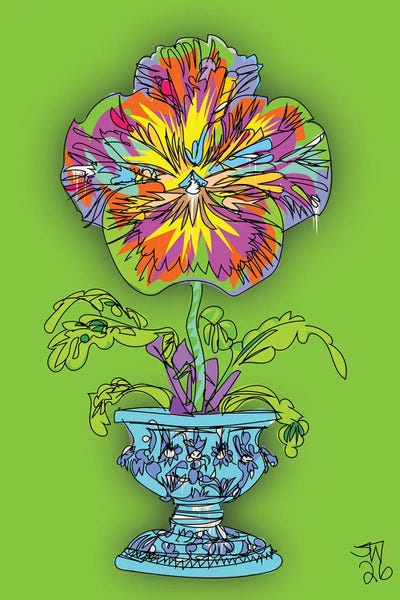 Green: Flower In Pot by TECHNODROME1