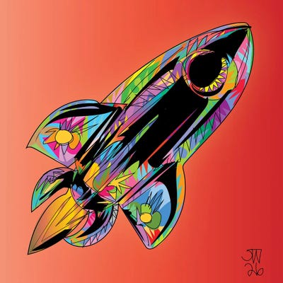 Square - Multi Panel Prints: Rocket Shipp by TECHNODROME1