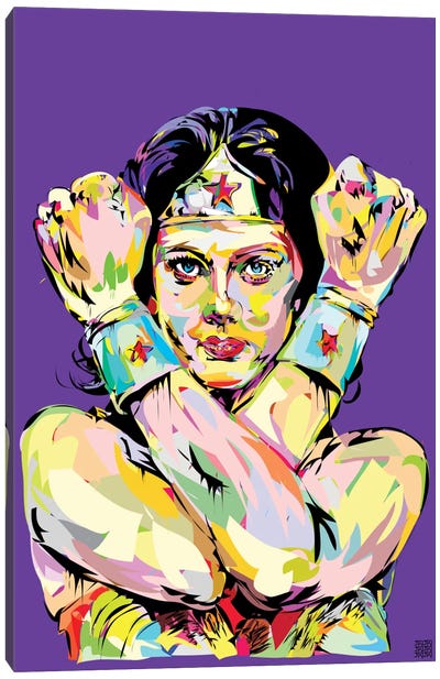 Wonder Woman Bracelets Canvas Art Print - Pantone Ultra Violet 2018