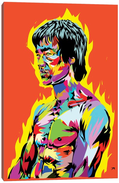 Bruce Lee II Canvas Art Print - Crime & Gangster Movie Art