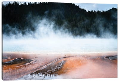 Steaming Yellowstone In Color Ii Canvas Art Print - Wyoming Art