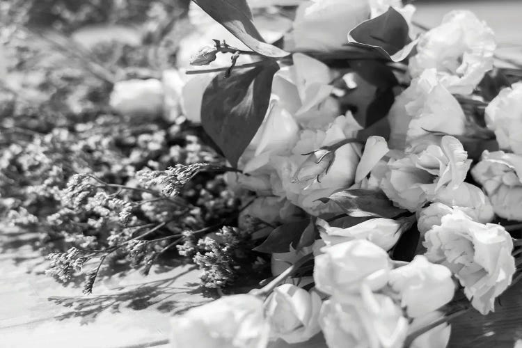 Roses For The Loved One In Black And White