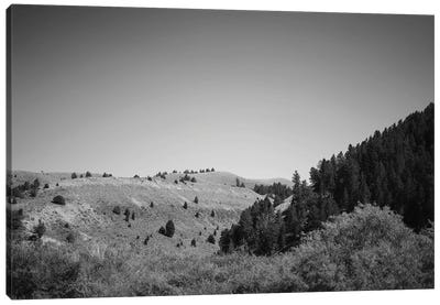 Wyoming Mountain View In Black And White Canvas Art Print - Teal Production