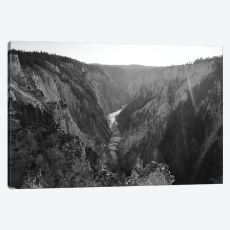 Sunrays Over Yellowstone In Black And White Canvas Print #TEA22} by Teal Production Canvas Wall Art