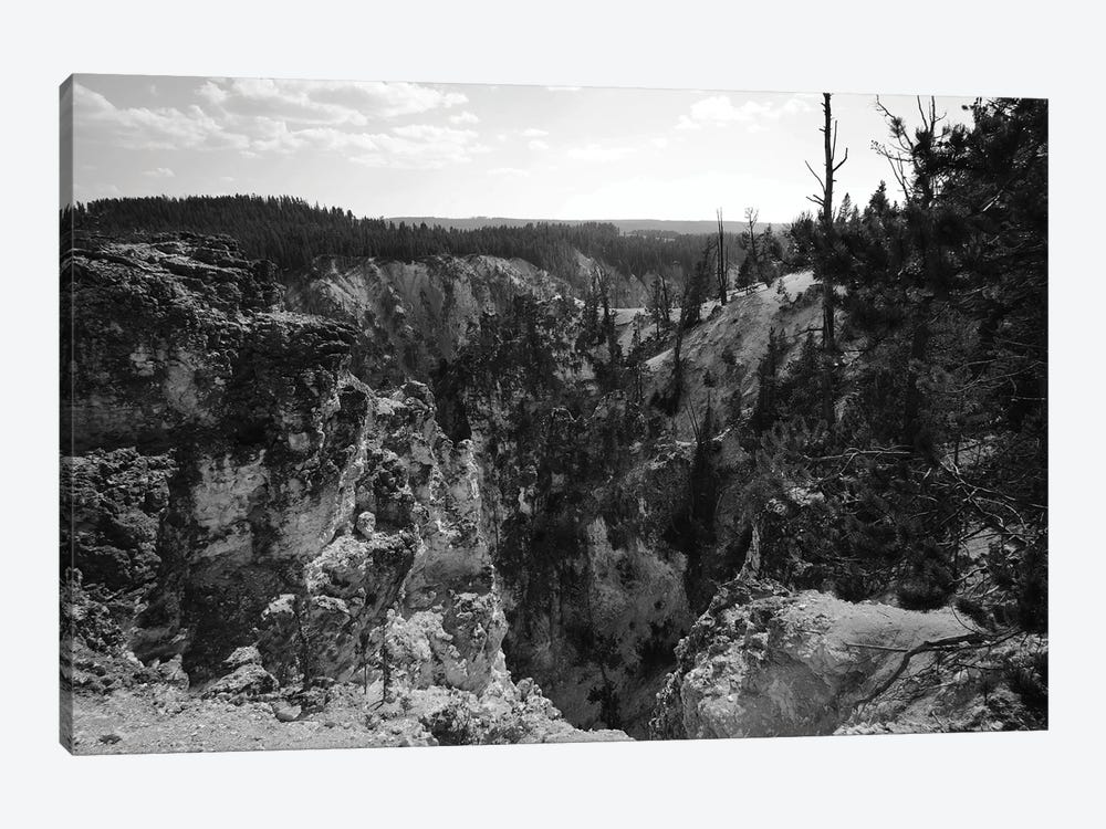 Rocky Yellowstone In Black And White by Teal Production 1-piece Canvas Print