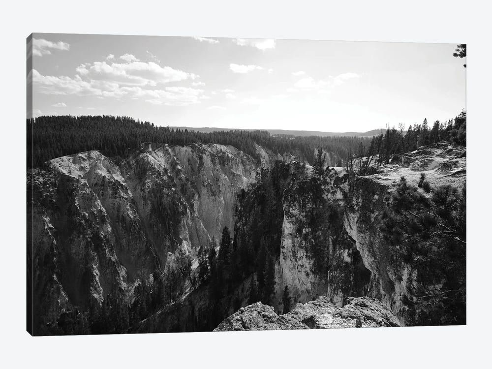 Yellowstone Cliff In Black And White by Teal Production 1-piece Canvas Wall Art