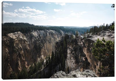 Yellowstone Cliff In Color Canvas Art Print - Yellowstone National Park Art