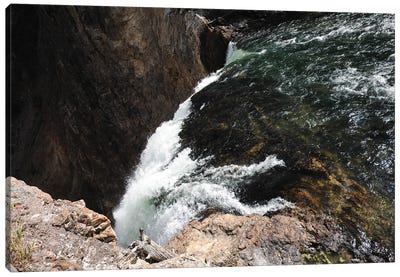 Yellowstone Waterfall Canvas Art Print - Teal Production