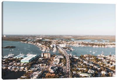 Aerial Afternoon At Fort Myers Canvas Art Print - Teal Production