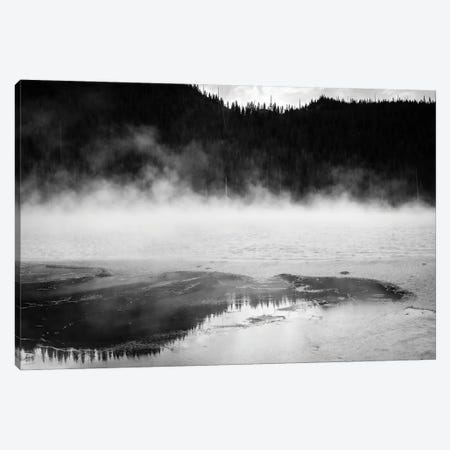 Steaming Yellowstone In Black And White Canvas Print #TEA7} by Teal Production Canvas Wall Art