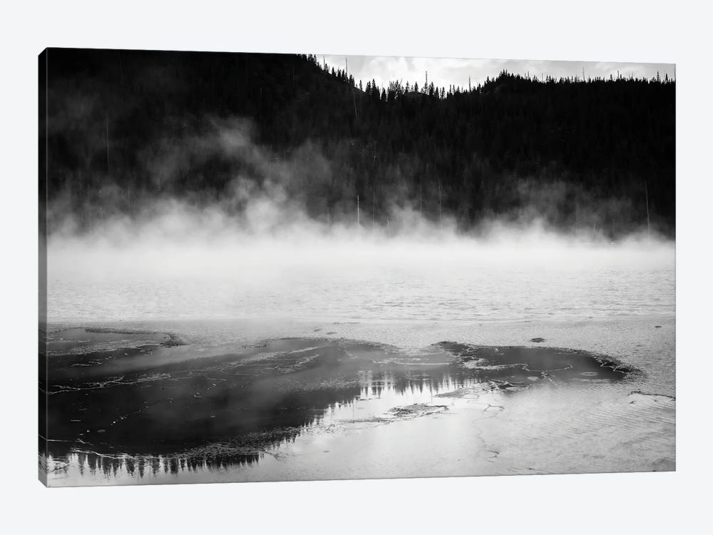 Steaming Yellowstone In Black And White by Teal Production 1-piece Art Print