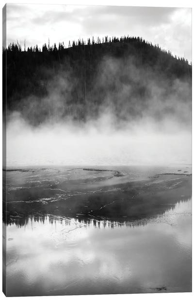 Phenomenal Yellowstone In Black And White Canvas Art Print - Wyoming Art