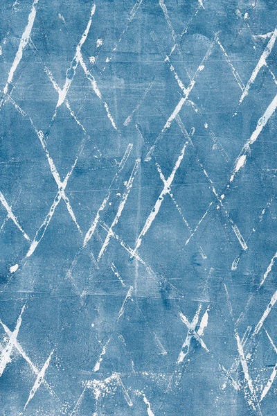 Mixed Media - Multi Panel Prints: Crosshatch in Denim Blue by Tess Deal