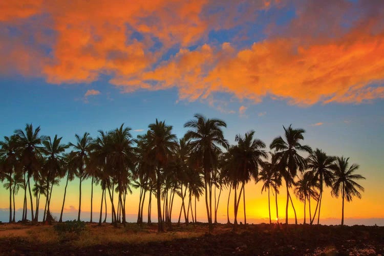 Sunset, Pu'uhonua o Honaunau National Historical Park, Big Island, Hawai'i, USA