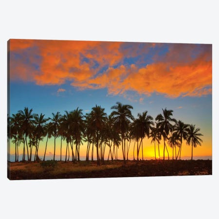 Sunset, Pu'uhonua o Honaunau National Historical Park, Big Island, Hawai'i, USA Canvas Print #TEG10} by Terry Eggers Canvas Print