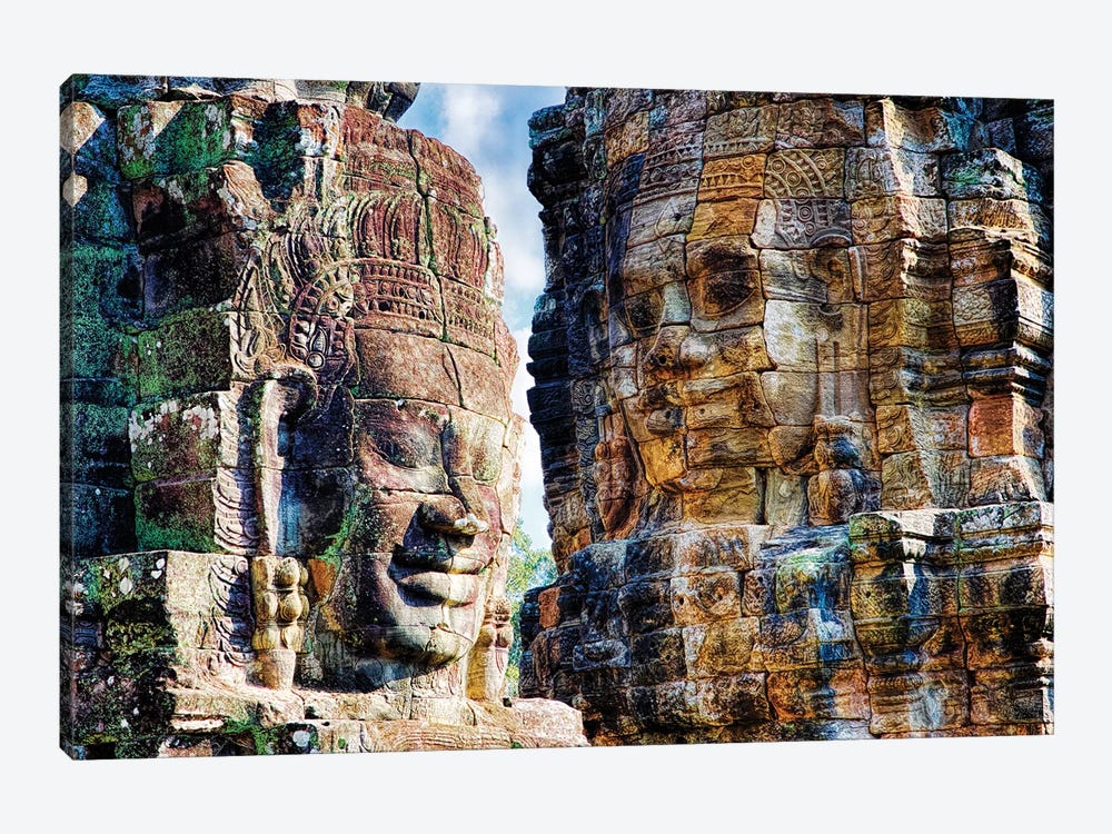 Cambodia, Angkor Watt, Siem Reap, Faces of the Bayon Temple by Terry Eggers 1-piece Canvas Artwork