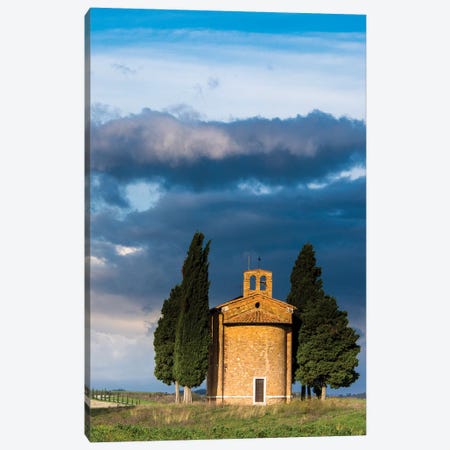 Italy, Tuscany, Val Di D'Orcia, Vitaleta chapel in the morning. Canvas Print #TEG14} by Terry Eggers Canvas Wall Art