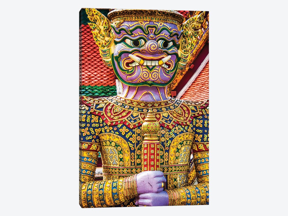 Thailand, Bangkok, Yaksha at Wat Phra Kaeo The Grand Palace by Terry Eggers 1-piece Canvas Art Print
